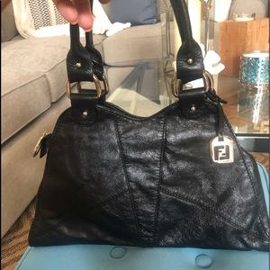 Authentic  Fendi black devil trapezio hand bag